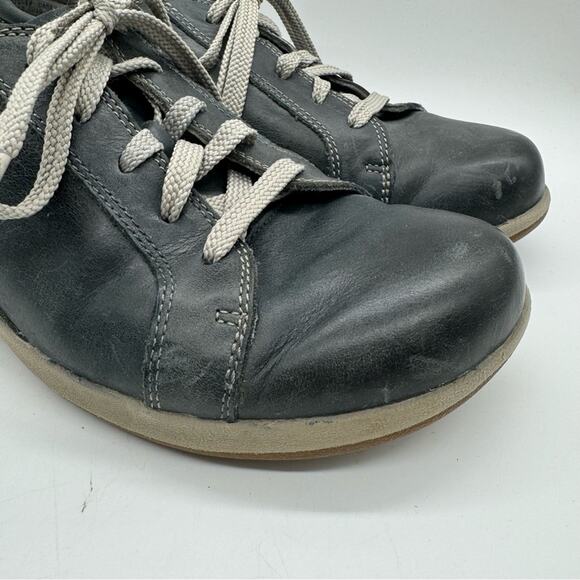 Aetrex Dana Lace Up Leather Oxford In Navy Sz 40 Comfort Coastal Grandma Office - Picture 3 of 12